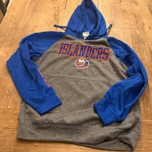 NHL NY Islanders Gray Pullover Hoodie Sweatshirt- Size Medium